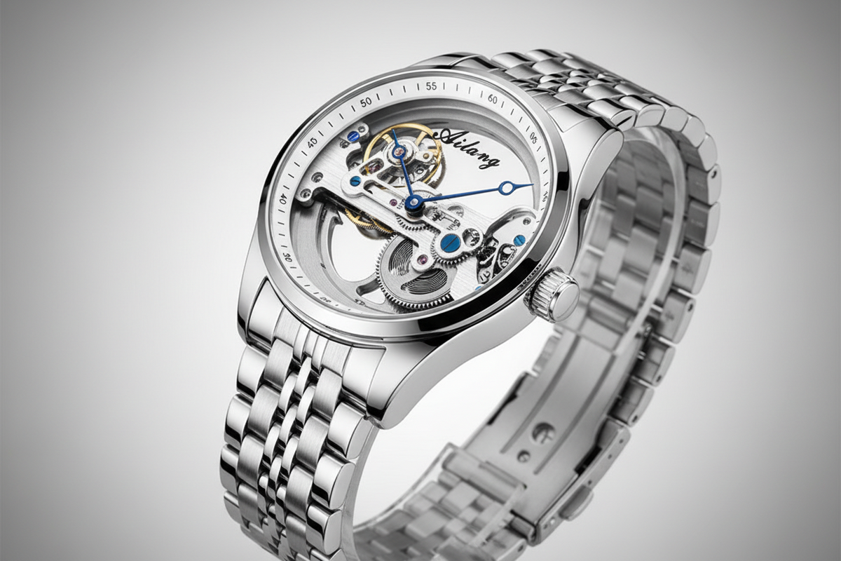 KRONOS SKELETON – Mechanische Herrenuhr aus Edelstahl
