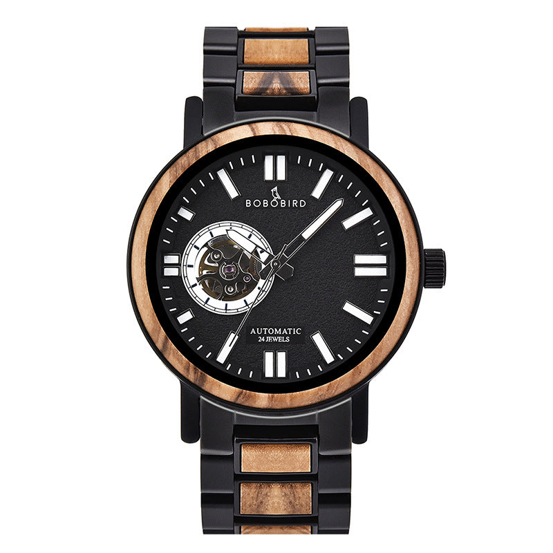 TIMBER ELEMENT – Echte Holzuhr mit Open-Heart-Dial