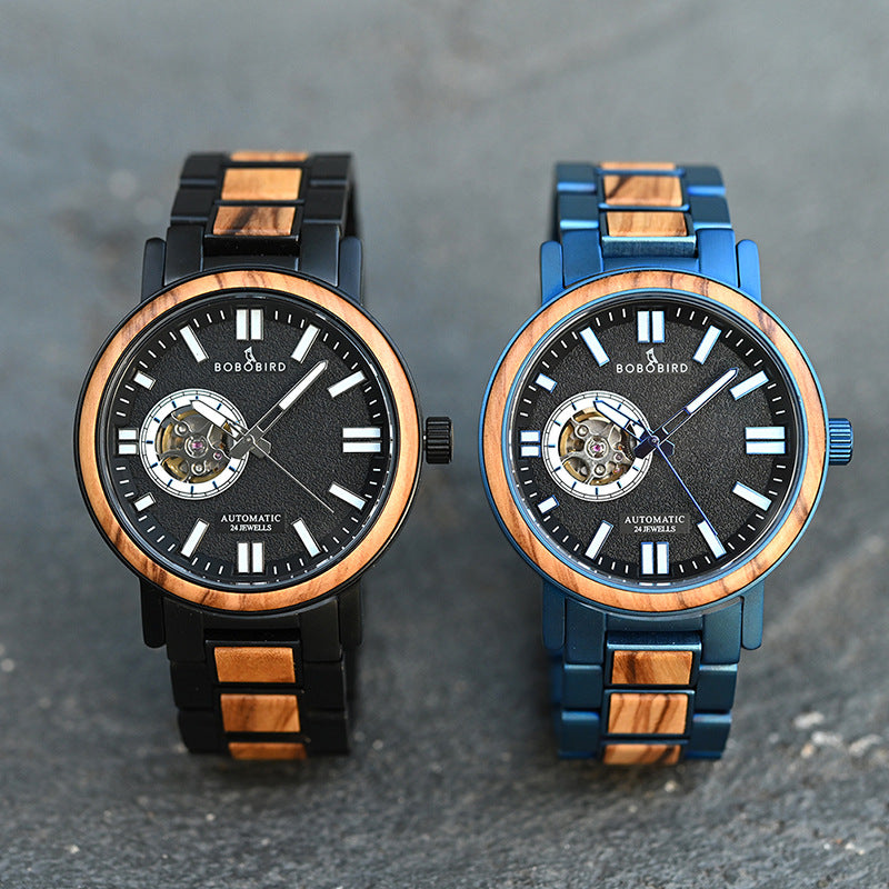 TIMBER ELEMENT – Echte Holzuhr mit Open-Heart-Dial