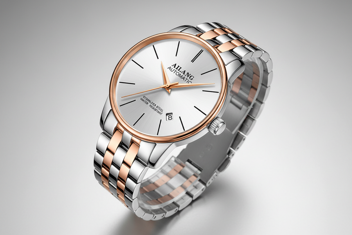 SILVER LUXE HORIZON – Mechanische Automatikuhr aus Edelstahl