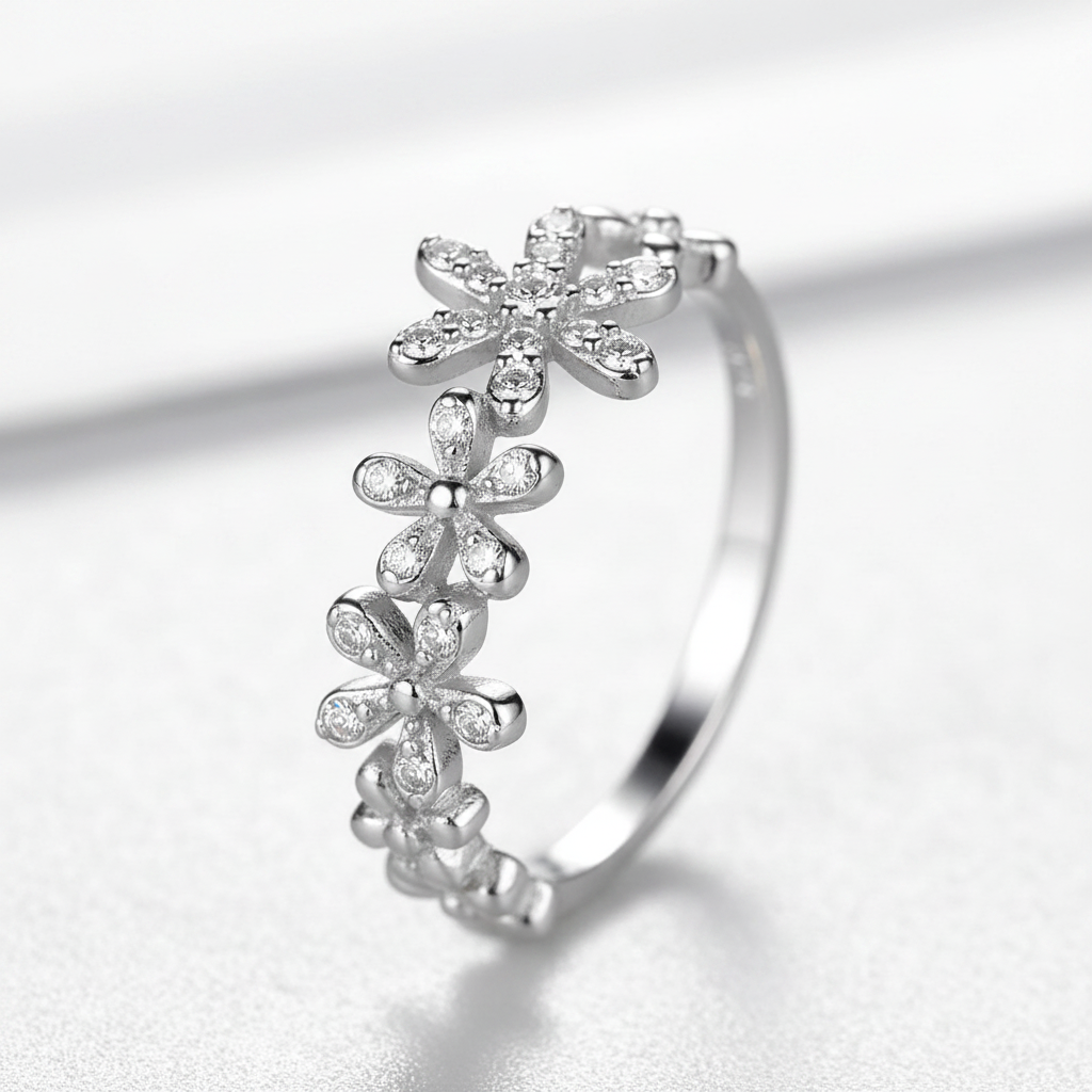 Floral Petal – Silberring aus 925er Sterlingsilber