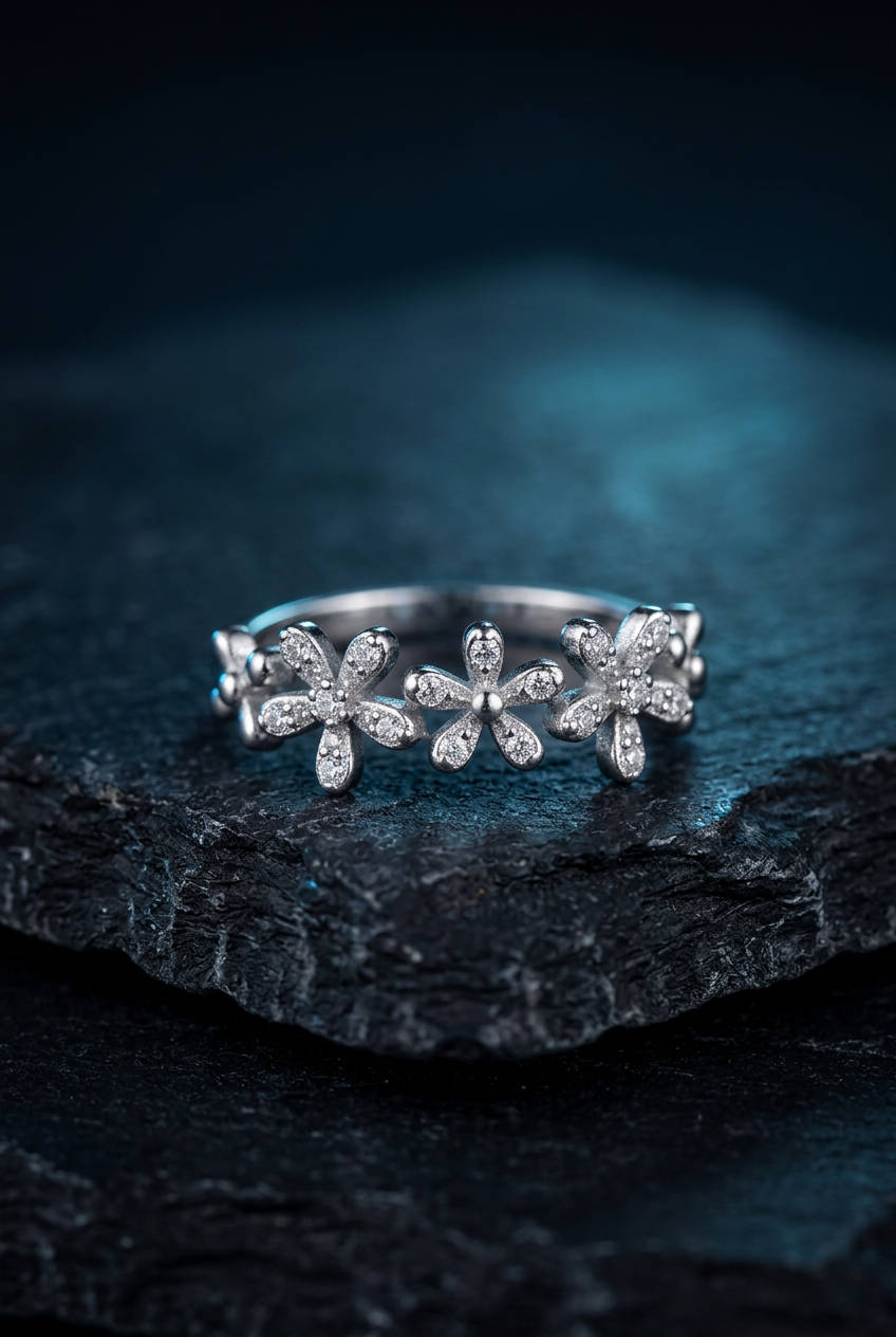 FLORAL PETAL – Silberring aus 925er Sterlingsilber