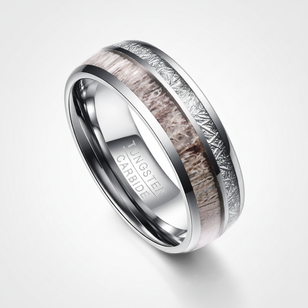 Raw Antler – Herrenring aus Wolframcarbid