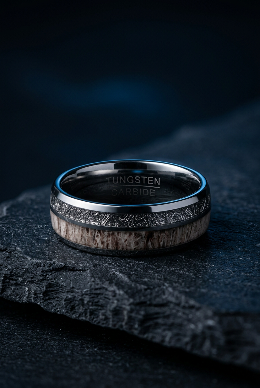 RAW ANTLER – Herrenring aus Wolframcarbid